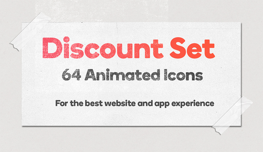 Discount Animated Icons Set - WordPress Lottie JSON SVG - 1